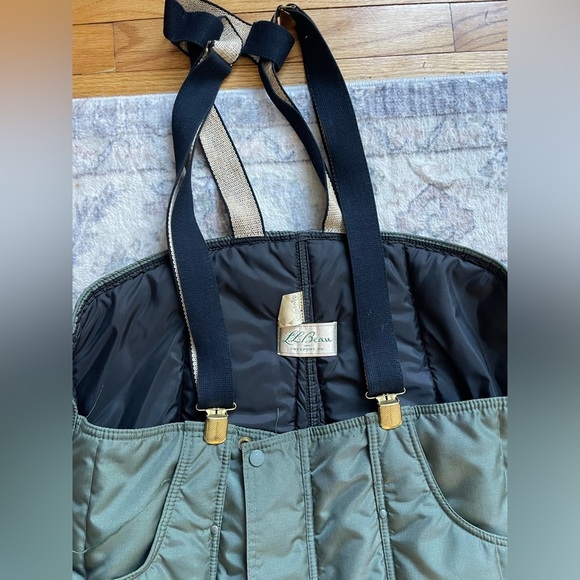 LL Bean RefrigiWear 395 Cold Weather Insulated Bib Overall Vtg 70s Script Large - Picture 3 of 9